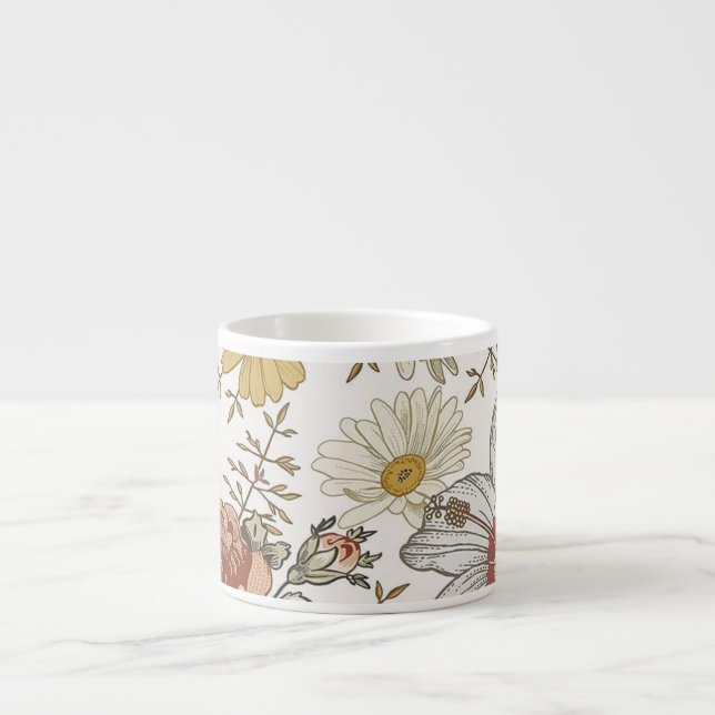 Taza De Espresso Flores hermosas (Frente)