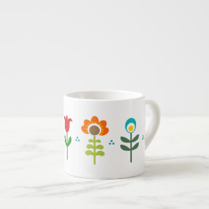 Taza De Espresso Flores populares retras bonitas