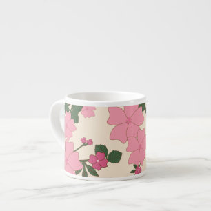 Taza De Espresso Flores Rosa, Patrón Floral, Patrón De Flores
