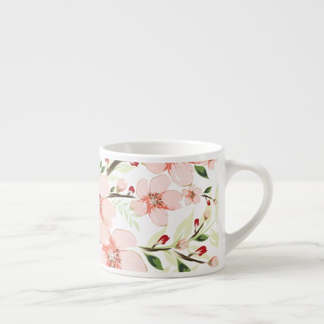 Taza De Espresso Flores rosadas (Derecha)