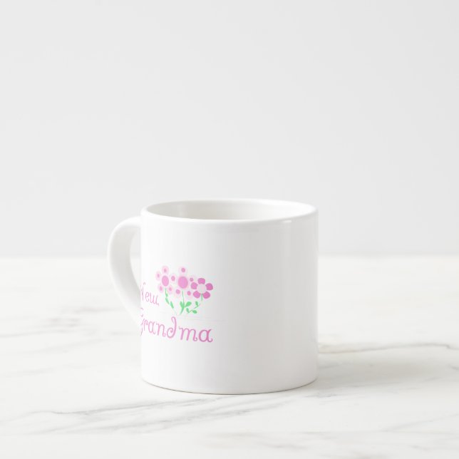 Taza De Espresso Flores rosas, nuevos regalos para las abuelas (Izquierda)