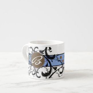 Taza De Espresso Flourish del Victorian con monograma