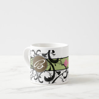 Taza De Espresso Flourish del Victorian con monograma