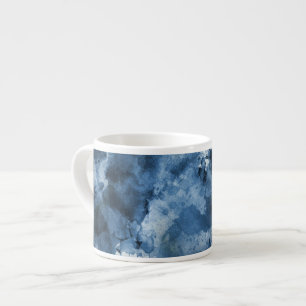 Taza De Espresso Fondo azul abstracto de la acuarela