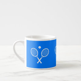 Taza De Espresso Fondo azul de raquetas de tenis