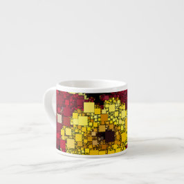 Taza De Espresso Fondo de las minicajas rojo, amarillo y dorado