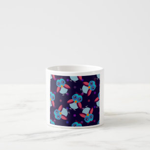 Taza De Espresso fondo de patrón de búho