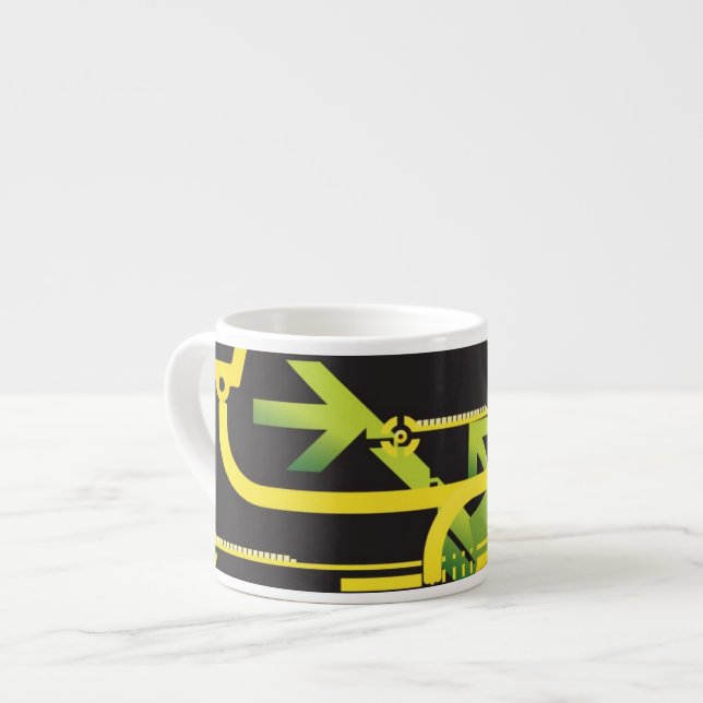 Taza De Espresso Fondo de semitono técnico 4 (Izquierda)