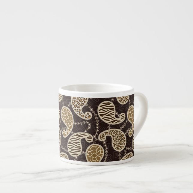 Taza De Espresso Fondo del estilo de Paisley (Derecha)