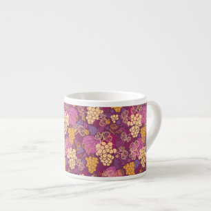 Taza De Espresso Fondo dulce del modelo de las vides de uva