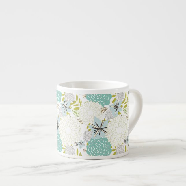 Taza De Espresso Fondo floral (Derecha)