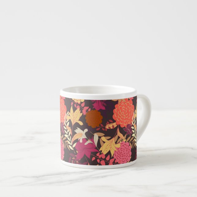Taza De Espresso Fondo floral 2 (Derecha)