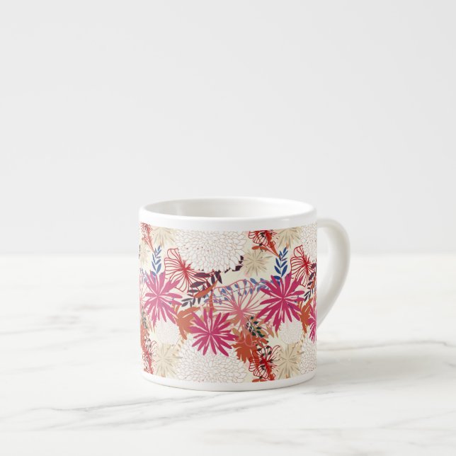 Taza De Espresso Fondo floral 3 (Derecha)