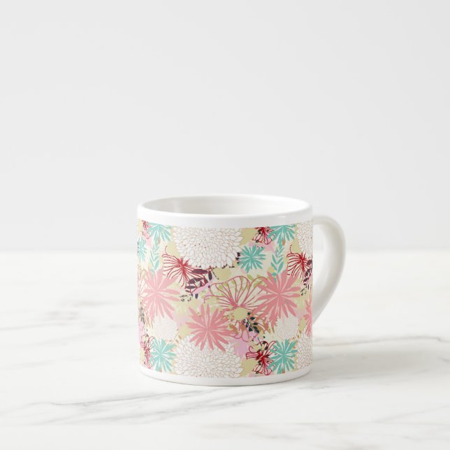 Taza De Espresso Fondo floral 4 (Derecha)