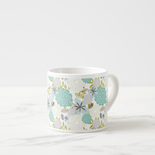 Taza De Espresso Fondo floral 5 (Derecha)
