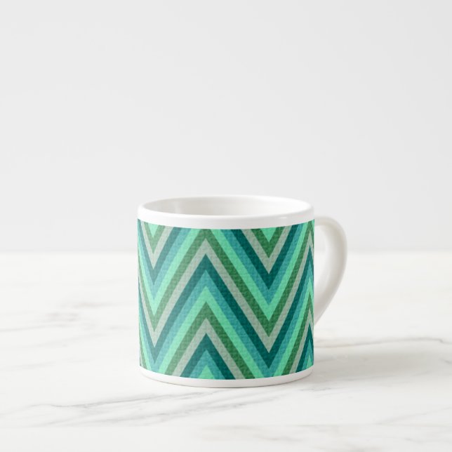 Taza De Espresso Fondo rayado del zigzag (Derecha)