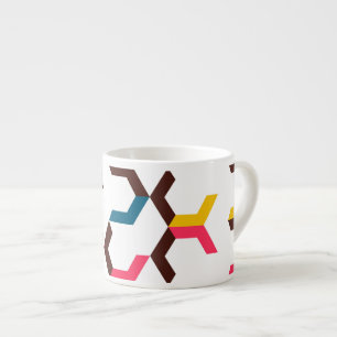 Taza De Espresso Formas de flecha de chevron coloridas, modernas y 