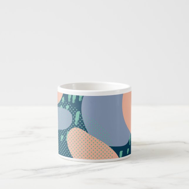 Taza De Espresso Formas geométricas: Colorido estilo Memphis (Frente)