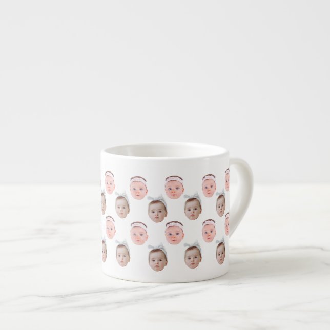 Taza De Espresso Foto personalizada de cara, cara de Personalizado  (Derecha)