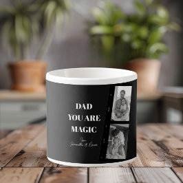 Taza De Espresso Foto Personalizada De Dos Padres De "Papá Eres Mág