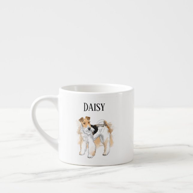 Taza De Espresso Foto personalizada de Fox Terrier (Izquierda)