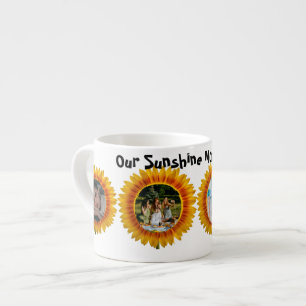Taza De Espresso Foto personalizada de tazón de girasol