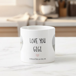 Taza De Espresso Foto Personalizada 'Te Amo Gigi' Regalo Personal