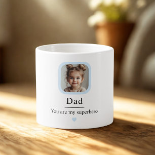 Taza De Espresso Foto personalizado para papá   "Eres Mi Superhéroe