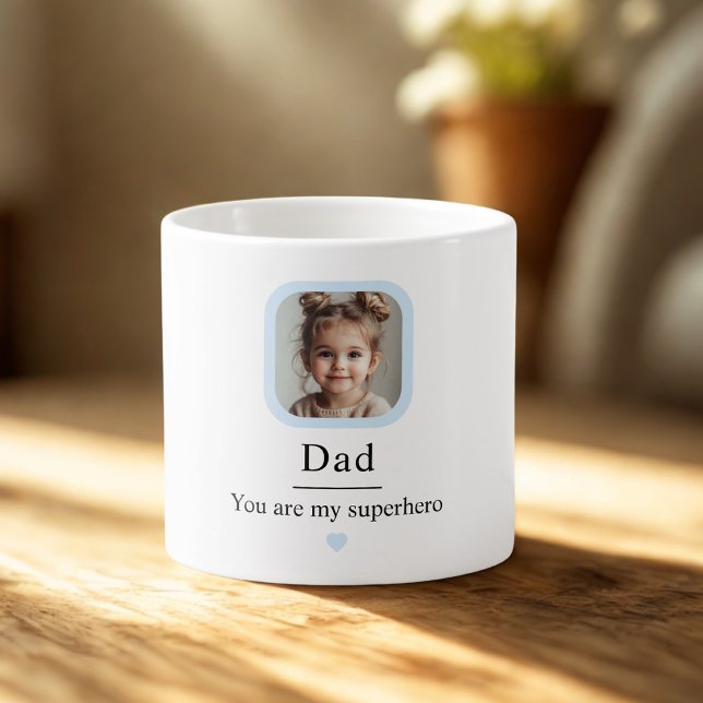 Taza De Espresso Foto personalizado para papá | "Eres Mi Superhéroe (Subido por el creador)