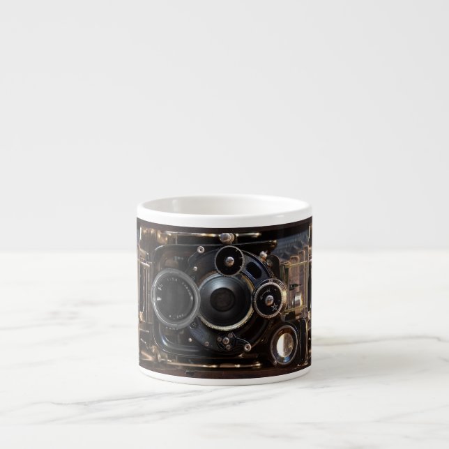 Taza De Espresso Fotografía de cámara antigua Película de lente ven (Frente)