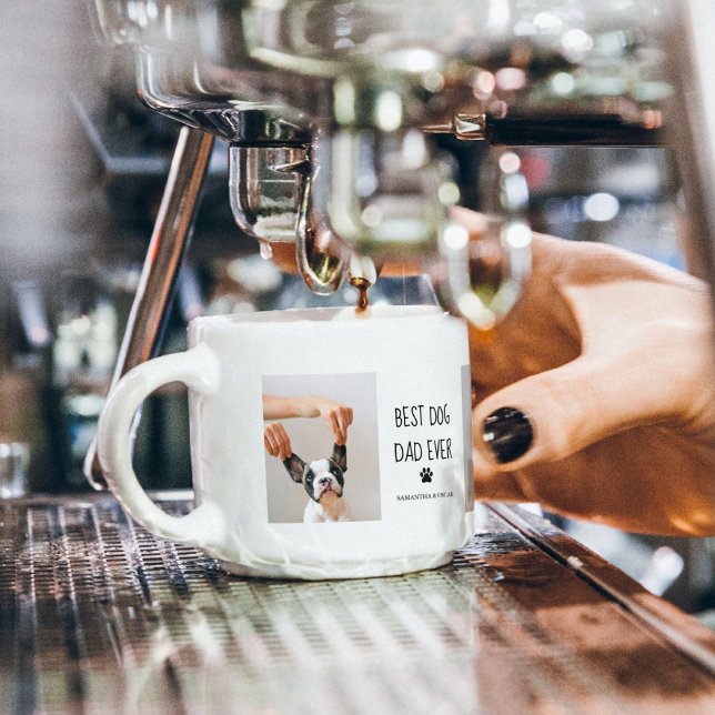 Taza De Espresso Fotografía de Collage moderna mejor perro de papá (Subido por el creador)