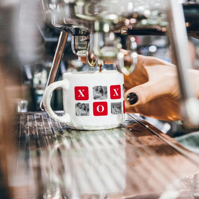 Taza De Espresso Fotografía de Pareja Collage moderna y XOXO Rojo (Subido por el creador)