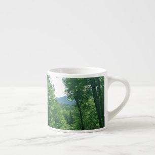 Taza De Espresso Fotografía del paisaje de los bosques verdes