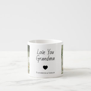 Taza De Espresso Fotos personalizadas y "Te amo abuela"
