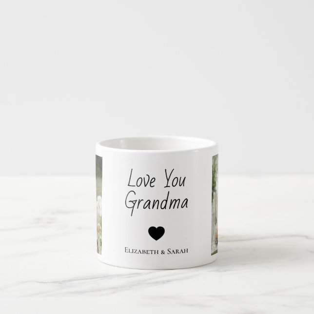 Taza De Espresso Fotos personalizadas y "Te amo abuela" (Frente)