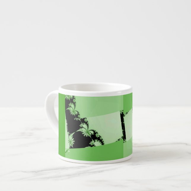 Taza De Espresso Fractal Garden lime (Izquierda)