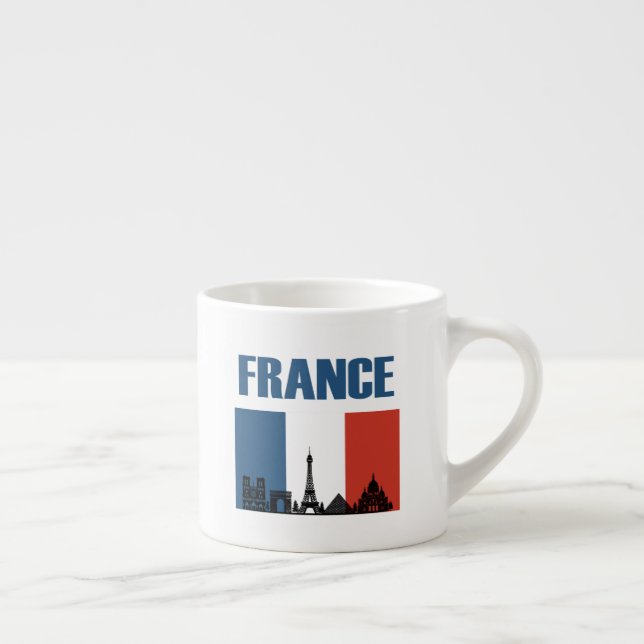 Taza De Espresso Francia Viaje - Bandera Francesa de la Línea Aérea (Derecha)