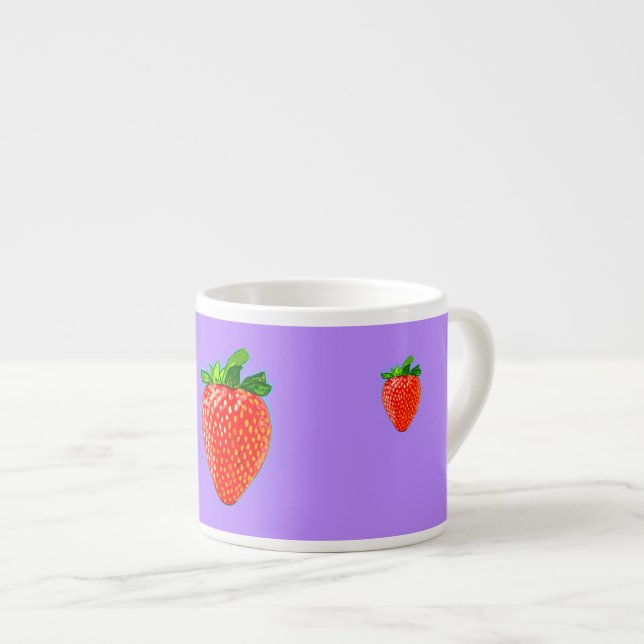 Taza De Espresso Fresa roja en el estilo de arte pop (Derecha)