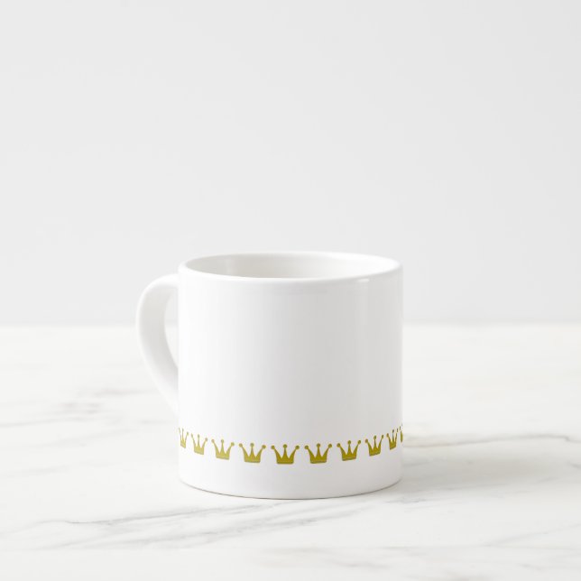Taza De Espresso Frontera de los Crowne dorados + tus ideas (Izquierda)
