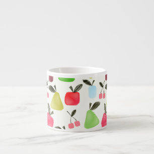 Taza De Espresso Frutas de dibujos animados rayadas sin fisuras man