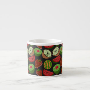 Taza De Espresso Fruto tropical sin soldadura patrón colorido