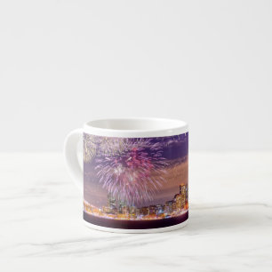 Taza De Espresso Fuegos artificiales del Año Nuevo de San Francisco