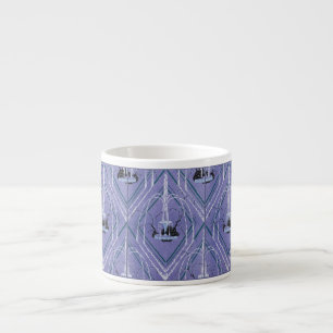 Taza De Espresso Fuente Art Deco En Azul