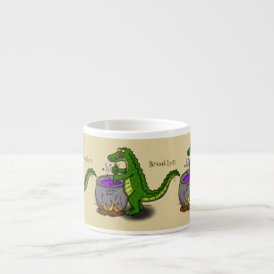 Taza De Espresso Fundido personalizado de cocina de caimanes verdes