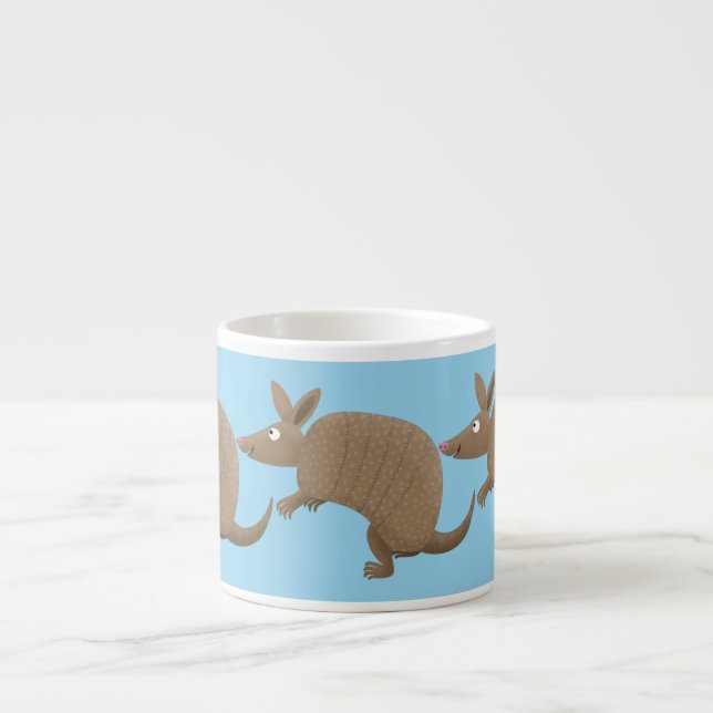 Taza De Espresso Funny armadillo feliz personalizado ilustracion (Frente)