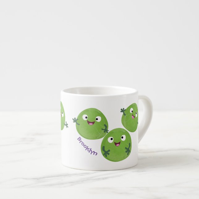 Taza De Espresso Funny Brussels brota personalizado de verduras (Derecha)