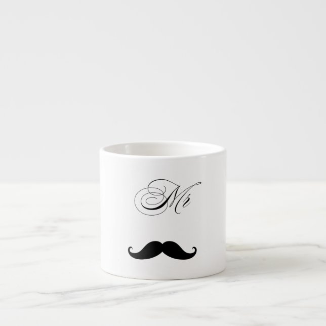 Taza De Espresso Funny Mustache Valentine Mug (Frente)