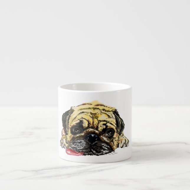 Taza De Espresso Funny Pug Dog Esspresso Mug (Frente)