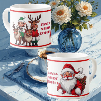 Taza De Espresso Funny Santa Needs Coffee Humorous Christmas Coffee