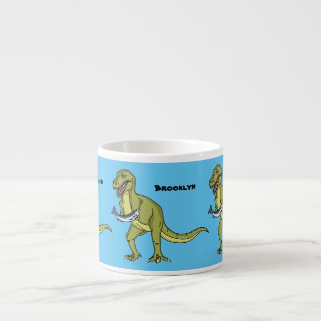 Taza De Espresso Funny T rex dinosaur ilustracion (Frente)